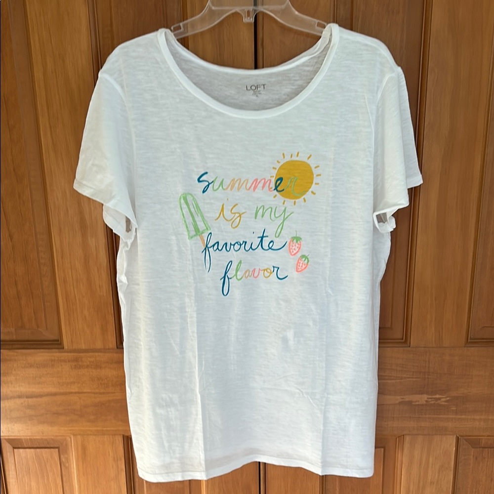 LOFT White Graphic Tee - Summer Design